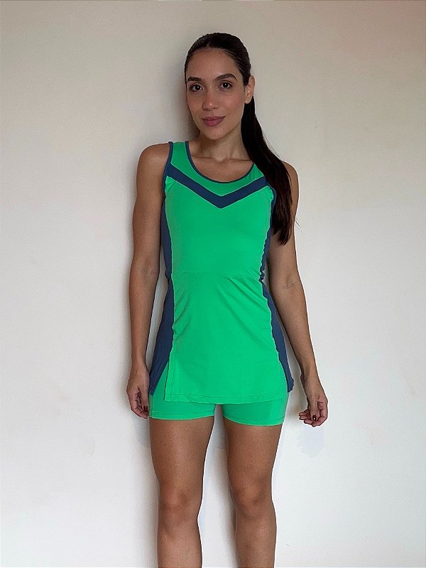 Vestido Ative com recortes azul