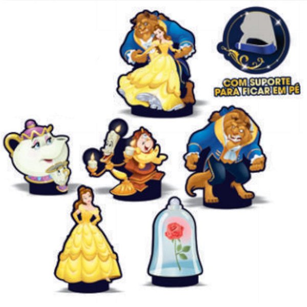 KIT ENFEITE IMPRESSO FESTA BELA E A FERA - REF.: 313015 - E.V.A - PIFFER