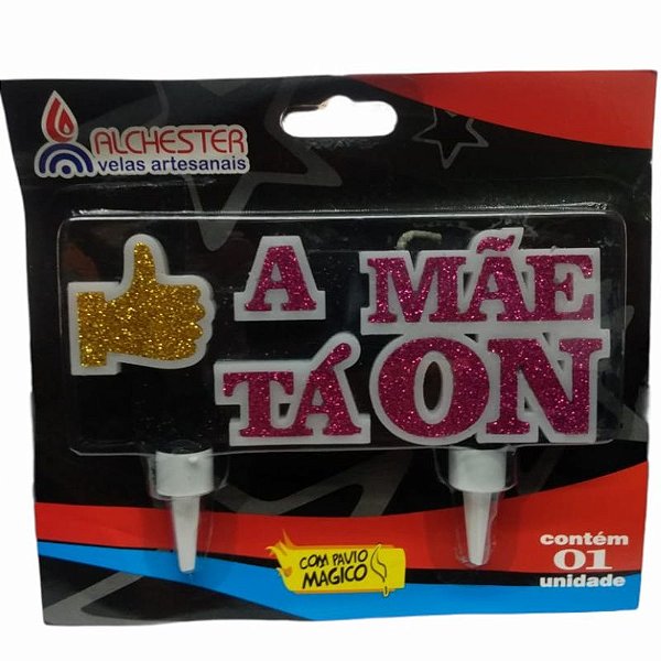 VELA DE ANIVERSÁRIO A MÃE TA ON  PINK - CONTÉM 01 UNIDADE - ALCHESTER
