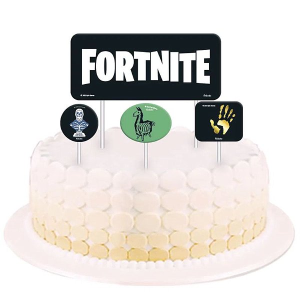 TOPPER PARA BOLO FESTA  FORTNITE - CONTÉM 04 UNIDADES - FESTCOLOR