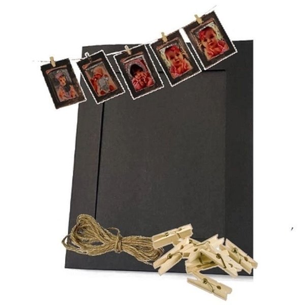 FOTO BANNER PARA PENDURAR FOTO PRETO - COM 10 PEÇAS - LOJA DO ABENÇOADO