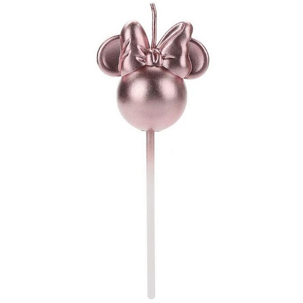 VELA DE ANIVERSÁRIO MINNIE DISNEY - ROSE GOLD -01 UNIDADE - SILVER FESTAS