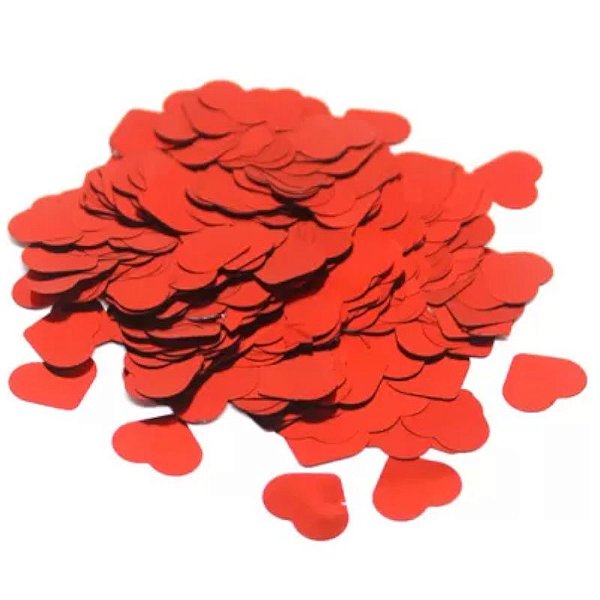CONFETE  PARA BALÕES CORAÇÃO  VERMELHO METALIZADO DIA DAS MÃES 1,5CM  - 10G - REF 4889 - MAKE MAIS