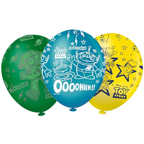 BALÃO LÁTEX REDONDO 9" FESTA TOY STORY 4 - COM 25 UNIDADES - REGINA FESTAS
