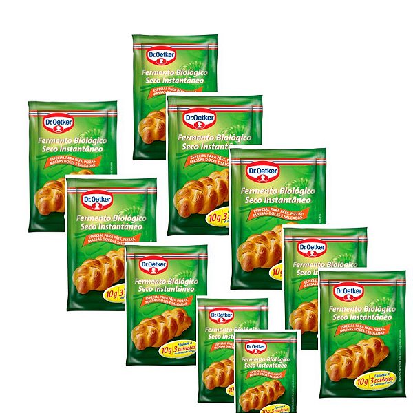 KIT PROMOÇÃO FERMENTO BIOLÓGICO INSTANTÂNEO 10 PACOTES DE 10G - DR.OETKER