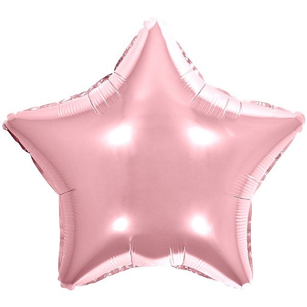 BALÃO METALIZADO ESTRELA ROSE 18" 45CM - REF 8553 - 01 UNIDADE - MAKE MAIS