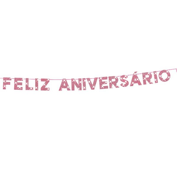 Topo de Bolo Feliz Aniversário Redondo Rosé Gold - Alegra Festa - Artigos  para Festas