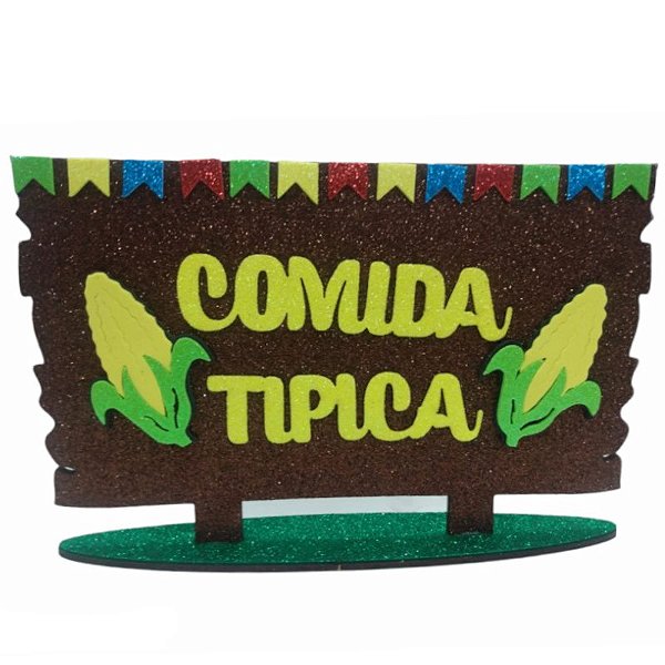 PLACA  DECORATIVA EM MDF COMIDA TIPICA FESTA JUNINA   - 01 UNIDADE - MAKE FESTAS