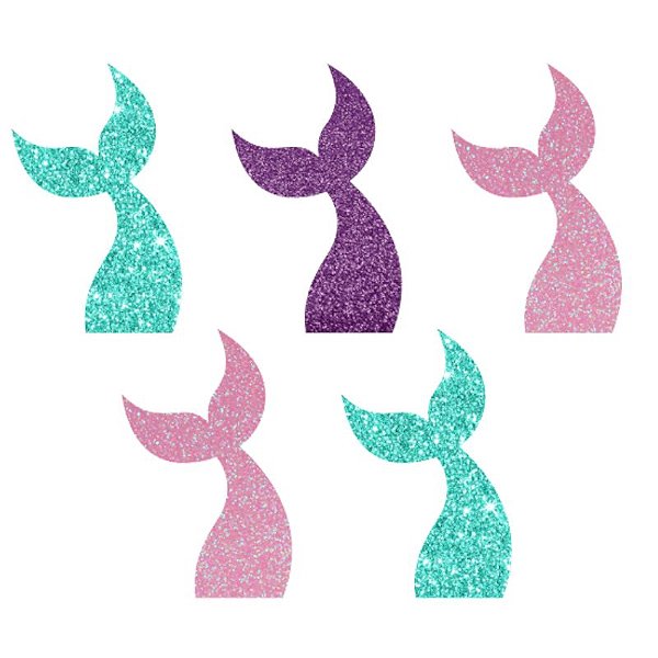 APLIQUE GLITTER SEREIA CAUDA EM EVA - 01 UNIDADE - PIFFER