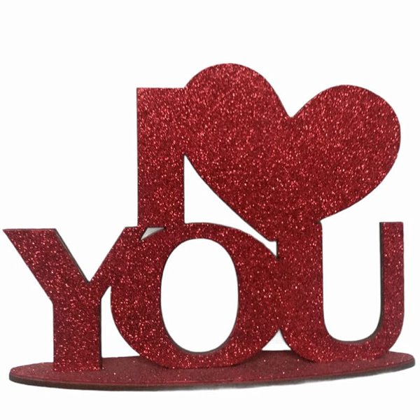 DECORAÇÃO MDF I LOVE YOU  - 01 UNIDADE - 15 X 20 CM - MAKE FESTAS