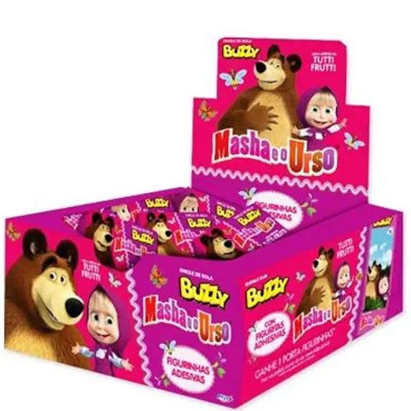 CHICLETE MASHA E O URSO  TUTTI FRUTTI - 400G COM 100 UNIDADES - BUZZY - LOJA DO ABENÇOADO