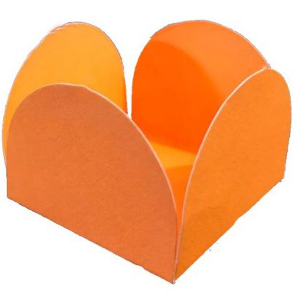 PORTA FORMINHA PARA DOCES 4 PÉTALAS LARANJA - COM 50 UNIDADES - NC TOYS UN