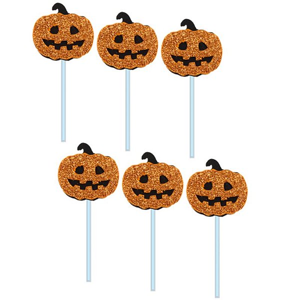 PALITOS DECORATIVOS FESTA  HALLOWEEN ABÓBORA - COM 06 UNIDADES  - REF 205113  - PIFFER