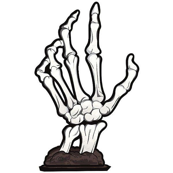 DECORAÇÃO DE MESA FESTA HALLOWEEN MÃO DE CAVEIRA - REF 205031 - COM 01 UNIDADE - PIFFER