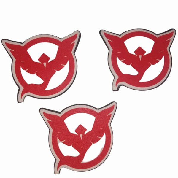 APLIQUE EM EVA MICRO SÍMBOLO FESTA POKEMON VERMELHO - COM 03 UNIDADES - GRINTOY