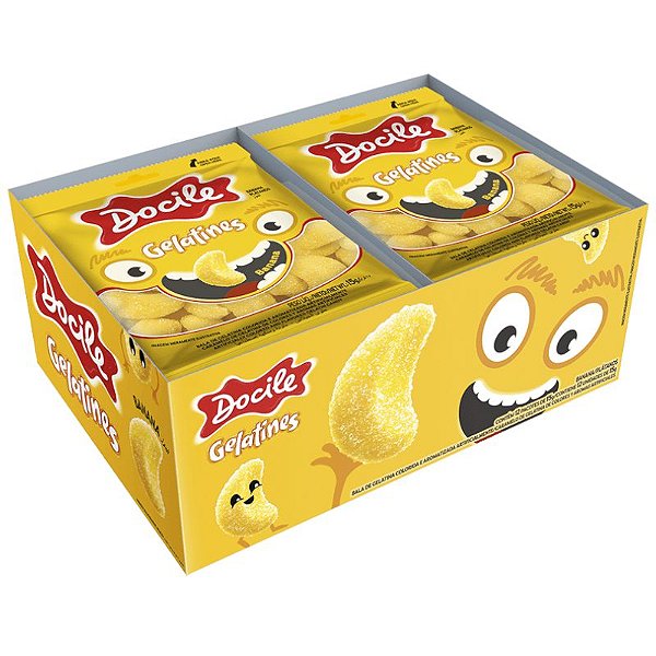BALA DE GELATINA EM FORMATO DE MINI BANANA 12PCTX15G