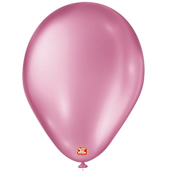 BALÃO DE FESTA LATEX 7'' 18CM - CINTILANTE ROSA - COM 50 UNIDADES - SÃO ROQUE