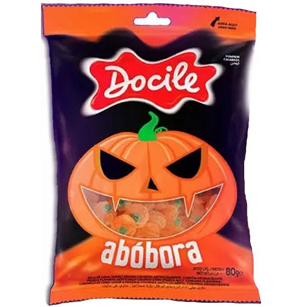 BALA HALLOWEEN GOMA  ABÓBORA 80G FESTA LEMBRANCINHA