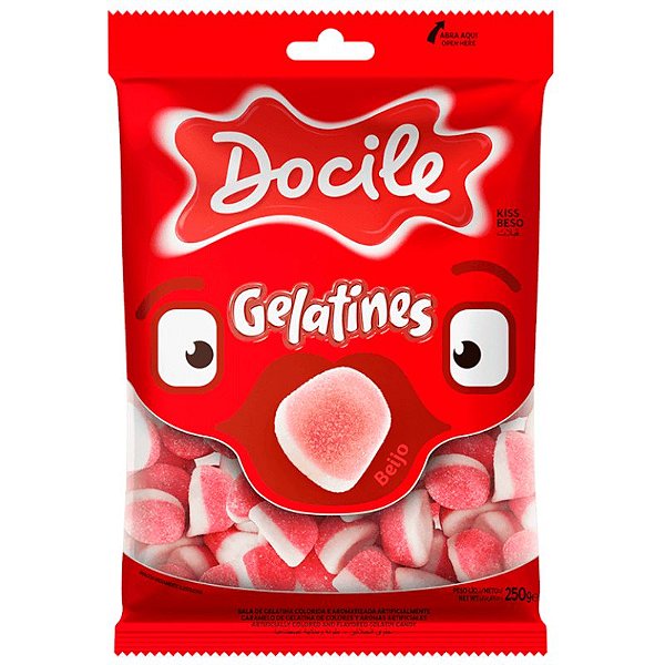 BALA GELATINA DOCILE BEIJO - 80G - DOCILE