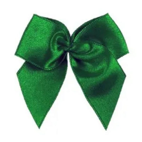 LAÇO DE CETIM LISO N°9 - VERDE BANDEIRA - COM 6 UNIDADES - MEGA LAÇOS