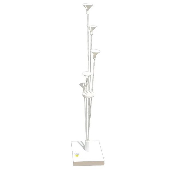 SUPORTE DE BALÕES GRIN HOLDER MDF BRANCO COM 5 HASTES - COM BASE DE MADEIRA  - 01 UNIDADE - GRINTOY