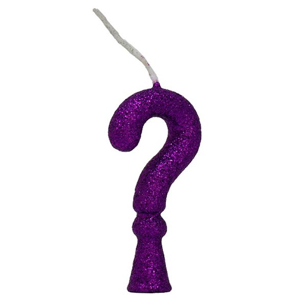 VELA DE ANIVERSÁRIO GLITTER ROXO TUBULAR PREMIUM - ? - COM 01 UNIDADE - BELLO FESTAS