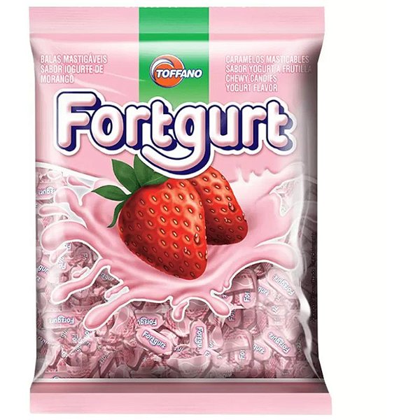 BALA MASTIGAVEL IORGUTE DE MORANGO FORTGURT - CONTÉM 600G - TOFFANO