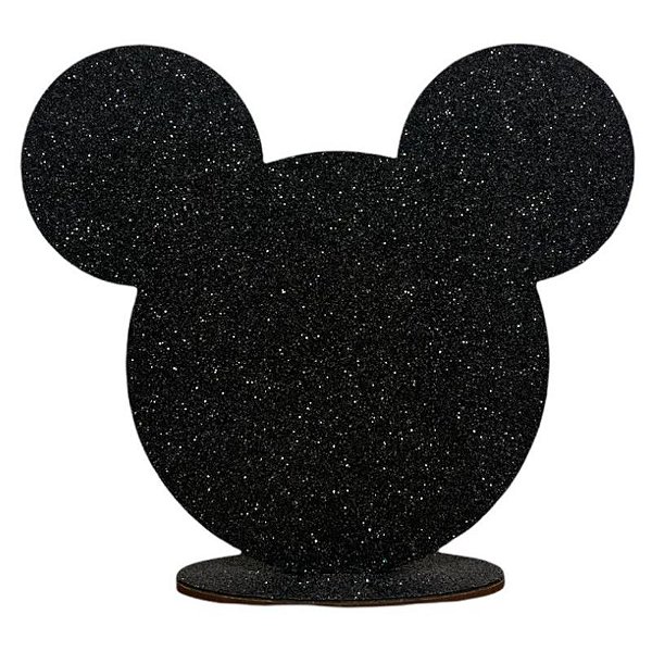 DECORAÇÃO DE MESA MICKEY MOUSE EM MDF COM GLITTER - 01 UNIDADE - MAKE FESTAS