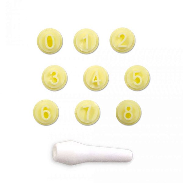 KIT CARIMBOS PARA CONFEITARIA NUMEROS AMARELO  - CONTÉM 01 UNIDADE - BLUESTAR