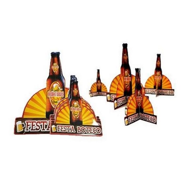 DECORAÇÃO DE MESA FESTA DO BOTECO - CONTÉM 9 CONJUTOS - REINO DAS FESTAS