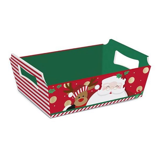 CESTA PARA PRESENTE  ABRAÇO DO NOEL  NATAL TAM M 22X15X9 - CONTÉM 1 UNIDADE - CROMUS