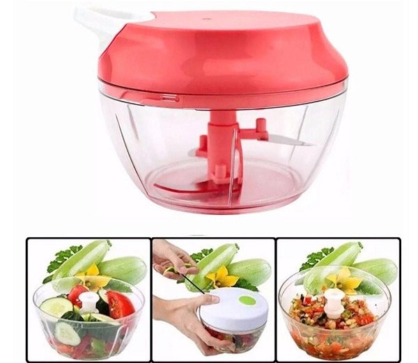 TRITURADOR DE ALIMENTOS MANUAL 3 LÂMINAS PROCESSADOR FATIADOR DE TEMPEROS
