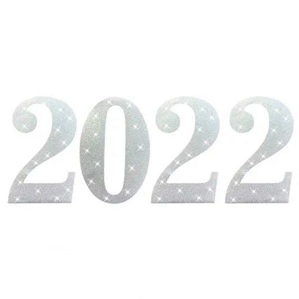 PAINEL EM EVA COM GLITTER  - 2022 - GLITTER PRATA - FELIZ ANO NOVO  -  PIFFER