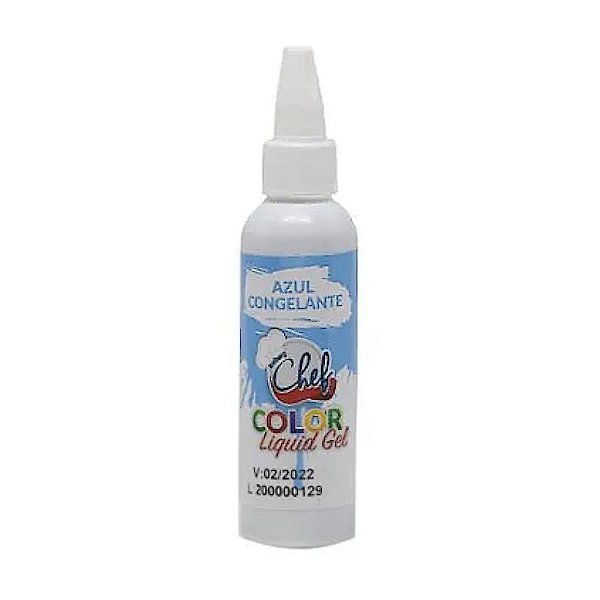 CORANTE COLOR LIQUID GEL - AZUL CONGELANTE - CONTÉM 60G - ICEBERG CHEF