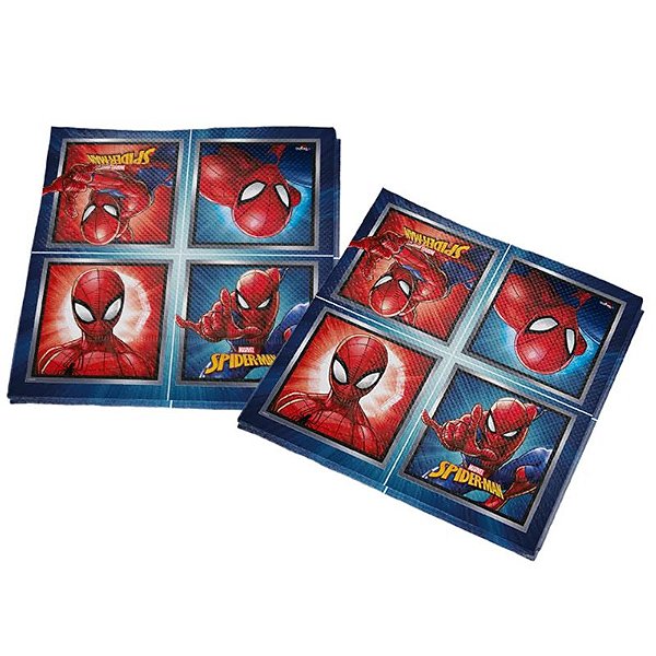 GUARDANAPO DE PAPEL ESTAMPADO HOMEM ARANHA - 25 CM X 25 CM - 16 UNIDADES - REGINA FESTAS