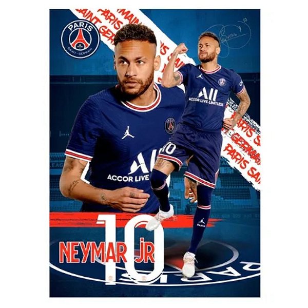 PAINEL POSTER DECORATIVO FESTA PARIS SAINT GERMAIN PSG - NEYMAR - CONTÉM 1 UNIDADE - PIFFER