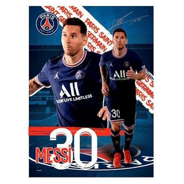 PAINEL POSTER FESTA PARIS SAINT GERMAIN PSG - MESSI - CONTÉM 01 UNIDADE - PIFFER