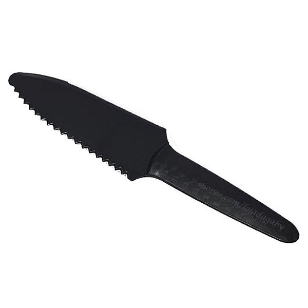 FACA ESPÁTULA PARA BOLO E TORTAS 32CM PRETO - CONTÉM 01 UNIDADE - LOJA DO ABENÇOADO