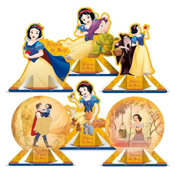 DECORAÇÃO DE MESA FESTA BRANCA DE NEVE -  06 UNIDADES - REGINA FESTAS