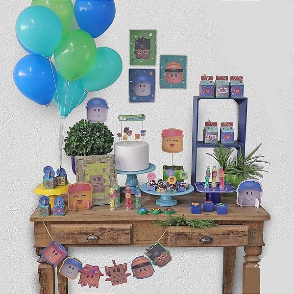 Kit Decoração Festa Infantil Roblox Aniversário Kit Prata em Promoção na  Americanas