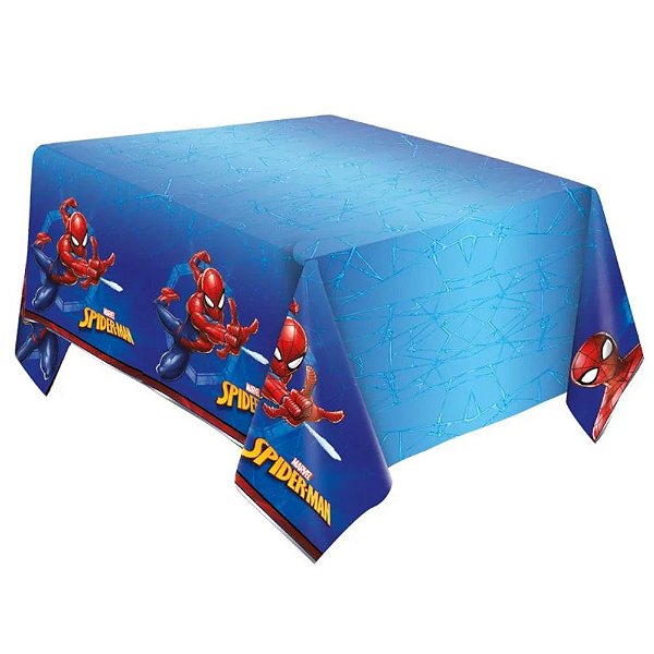 TOALHA DE MESA 2,20X1,20M FESTA SPIDER MAN ANIMAÇÃO - 01 UNIDADE - REGINA FESTAS
