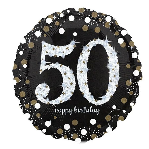 BALÃO STANDARD METALIZADO 50 ANOS  18¨ - 01 UNIDADE - REGINA FESTA