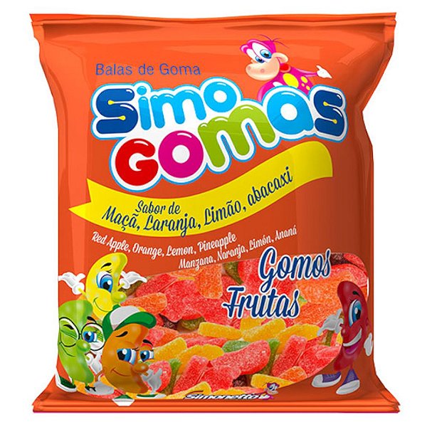 BALA DE GOMA GRANDE GOMOS FRUTAS - 500G - SIMONETTO