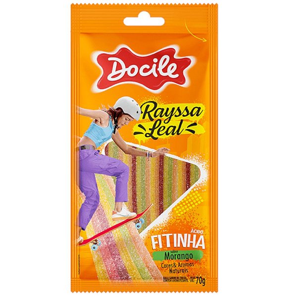FITINHA DE GOMA SABOR MORANGO RAYSSA LEAL - 70G - DOCILE