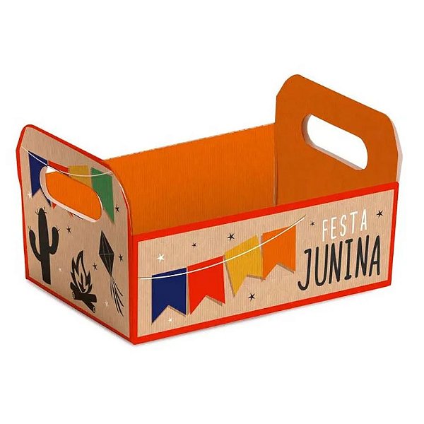 CAIXA  FESTA JUNINA KRAFT - 25X19X10CM - 1 UNIDADE - CROMUS