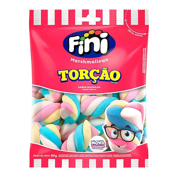 MARSHMALLOW TORÇÃO COLORIDO 80G - FINI