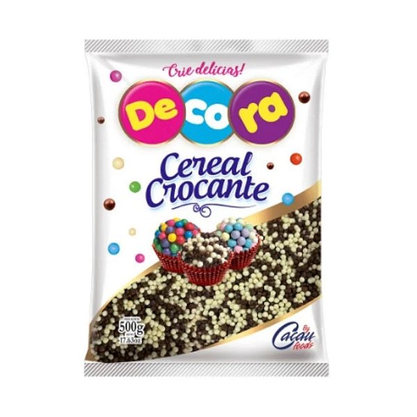 MINI CEREAL CROCANTE PRETO E BRANCO PARA CONFEITAR 500G - CACAU FOODS