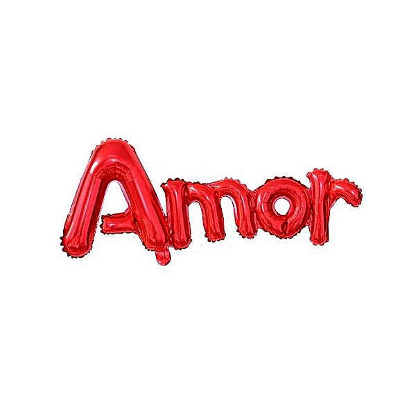 BALÃO METALIZADO "AMOR" VERMELHO - 1 UNIDADE - YDH