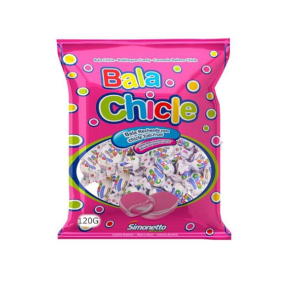 BALA RECHEADA SIMO CHICLETA SABOR TUTTI FUTTI 120G - SIMONETTO