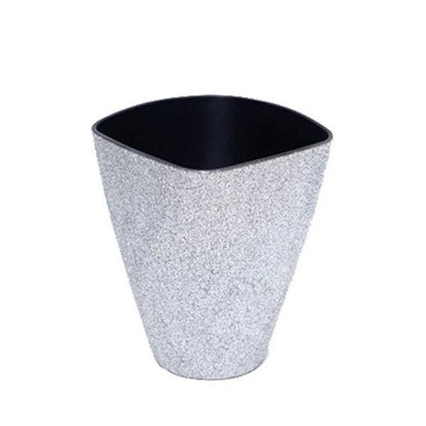 VASO DECORATIVO BRANCO GLITTER 14CM X 6CM X 11 - 1 UNIDADE - CROMUS